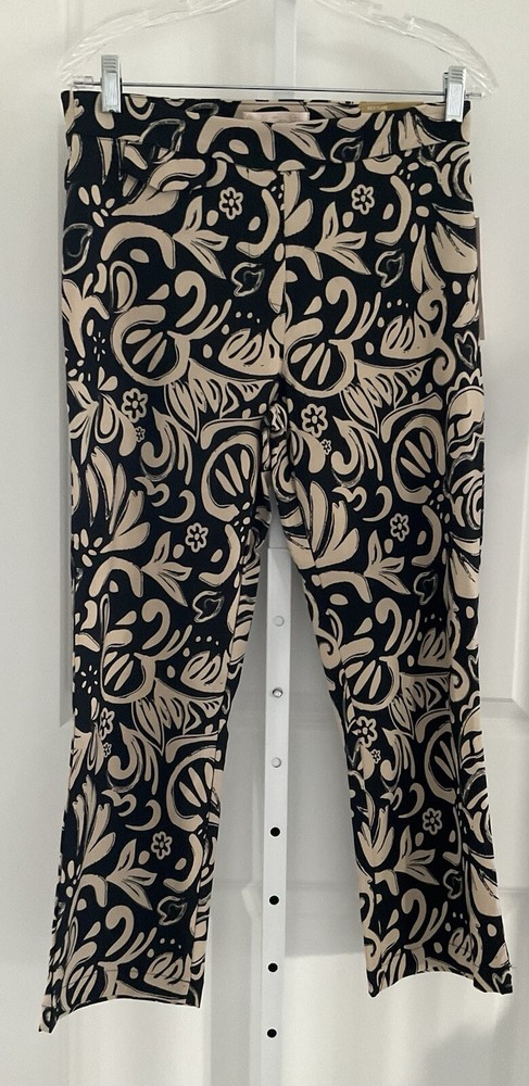Bettina Star Black Tan Script Pants Size Medium
