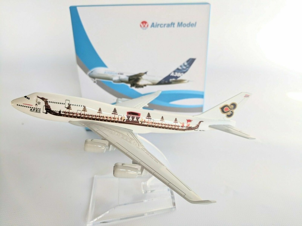 🛩Dragon Boat Thai Air 747 Plane Model Scale Apx 14cm Long Diecast Metal