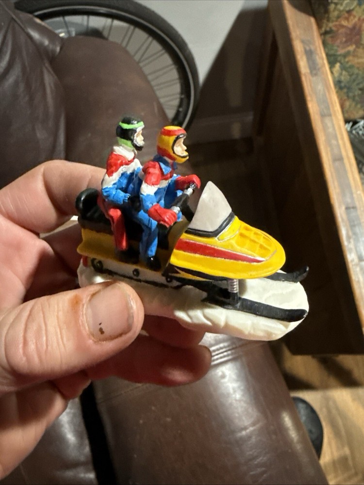 Lemax Vail Village Collection 1997 Snowmobile Double The Fun