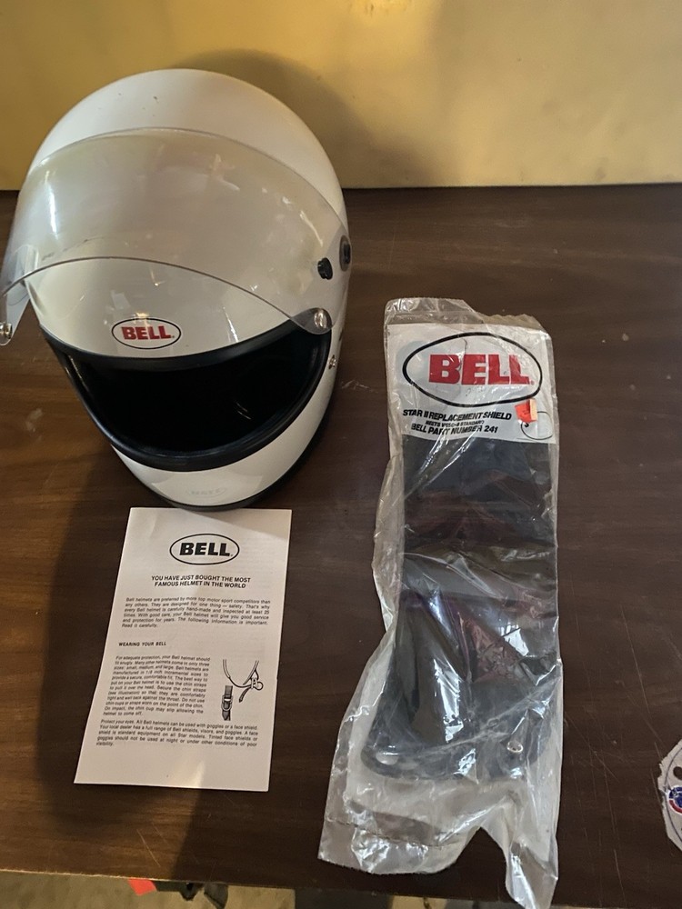 Vintage Bell Star II Motorcycle Helmet  With Dark Shield
