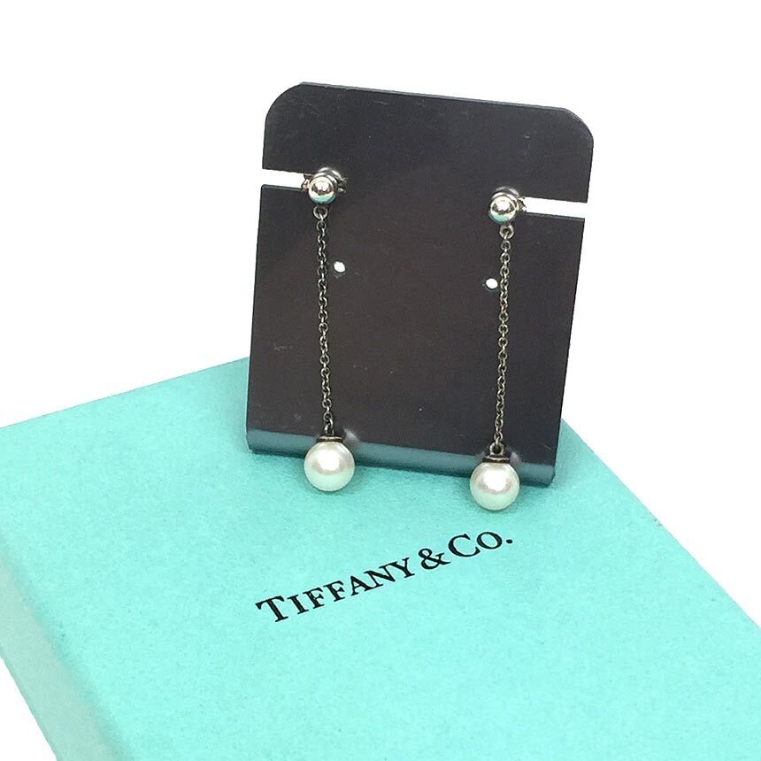 Rare Sale TIFFANY Tiffany Swing Pearl Earrings SV925 Silver Women s Accessorie