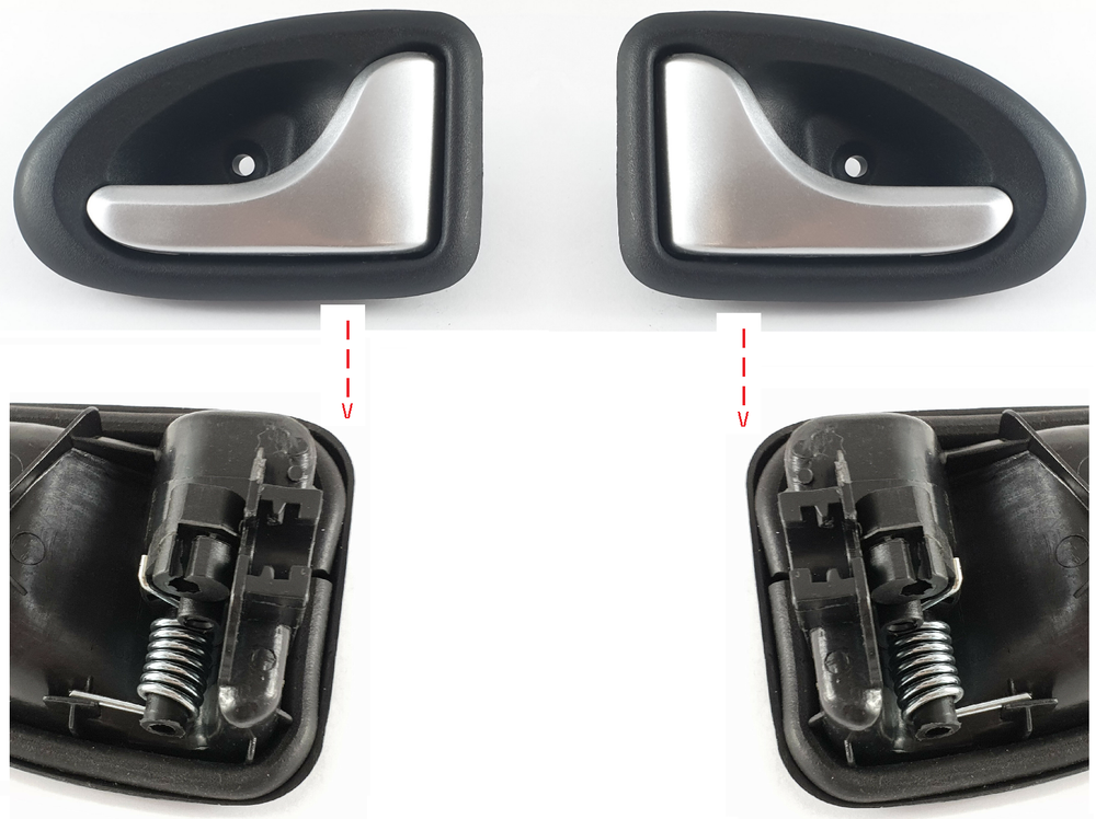 Renault Megane Scenic Clio 2 2x DOOR HANDLE INSIDE HANDLE LEFT RIGHT SILVER