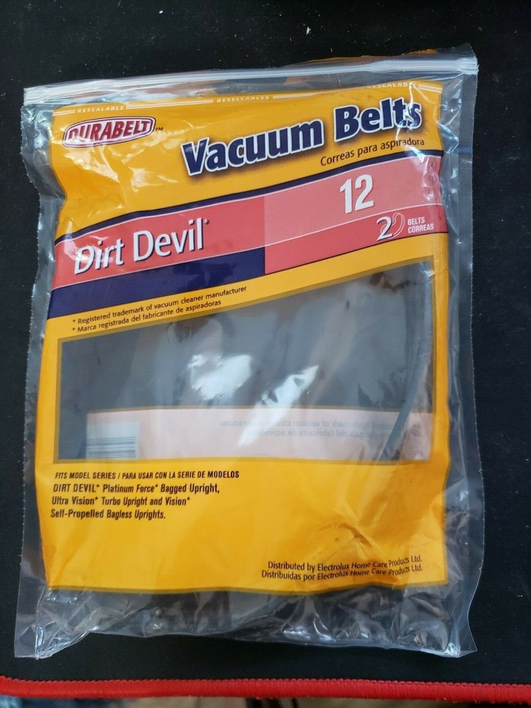 Dirt Devil 12 Vacuum Belts DuraBelt 2-Pack 67012q Replacement Set