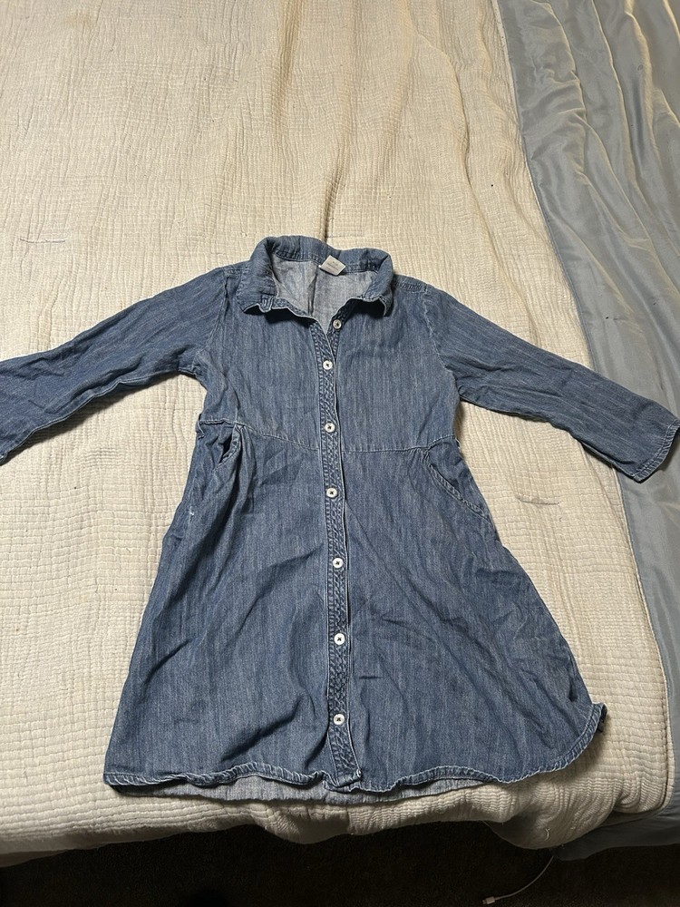 Kids Size 7/8 Wonder Nation Dress Girls Long Sleeve Blue