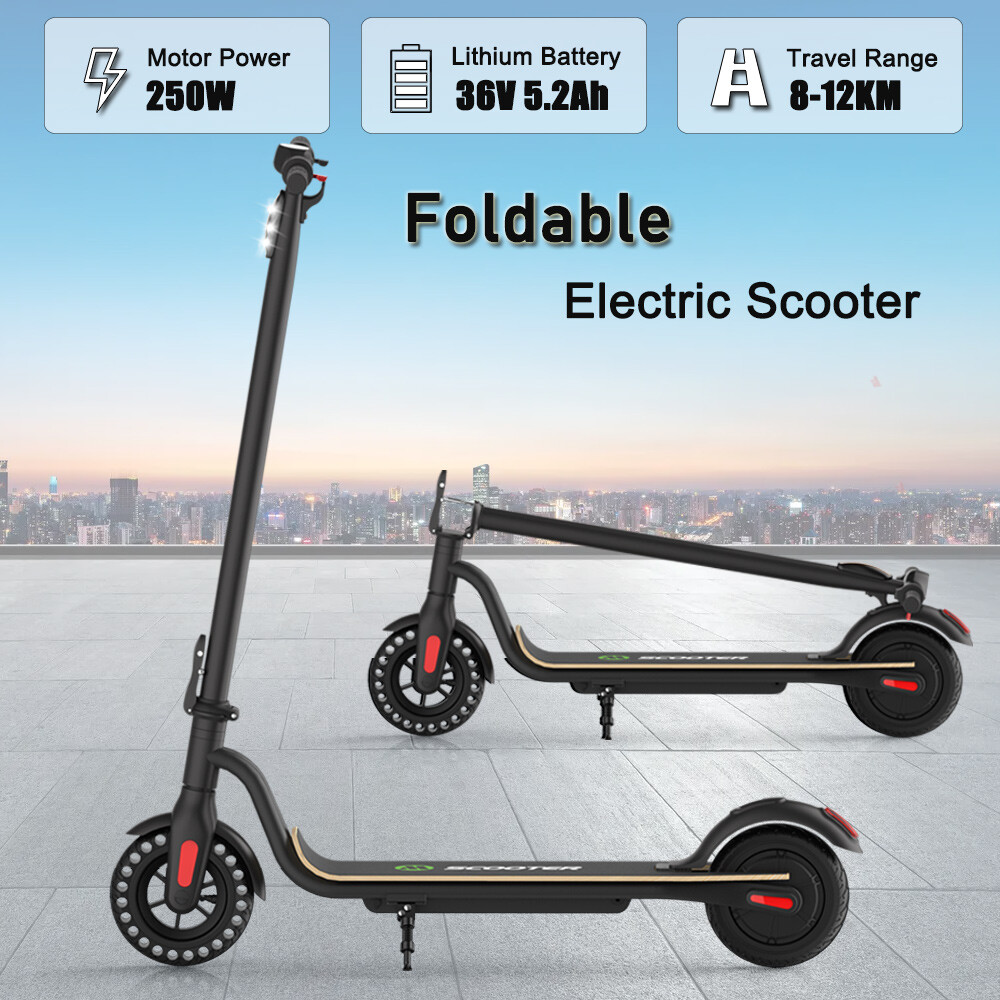 Adult Folding Electric Scooter 5200mAH Long Range Commuter with LED Light