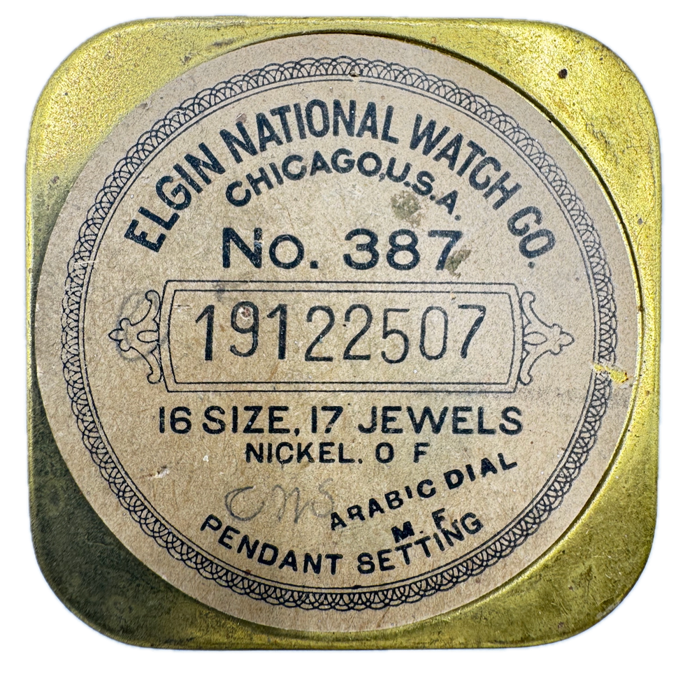 Antique 16s Elgin Coin Edge Open Face Pocket Watch Transport Case w Box USA