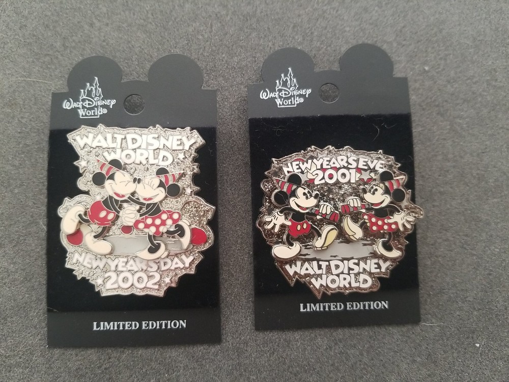 WDW New Years Eve and New Years Day 2001-2002 Pins 8994 & 8993 Limited Edition-image