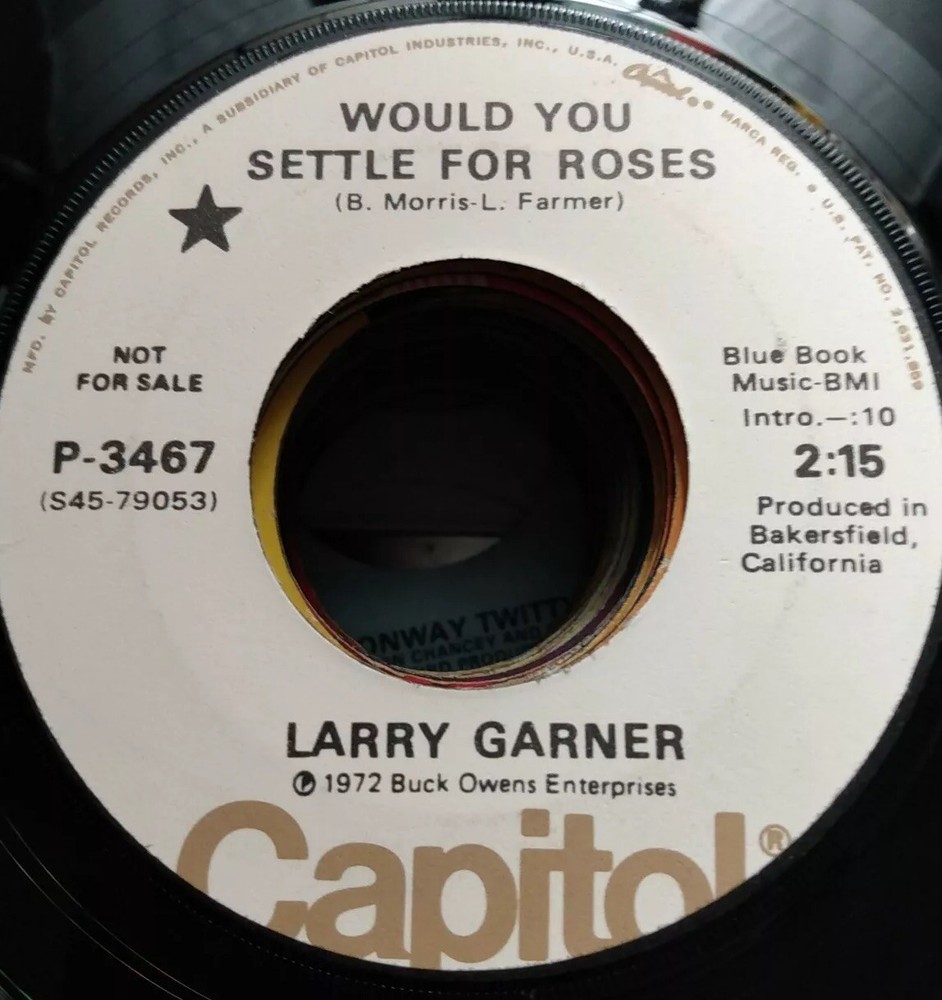 Rare Country 45- Larry Garner would you settle for roses- Capitol Promo - lNM