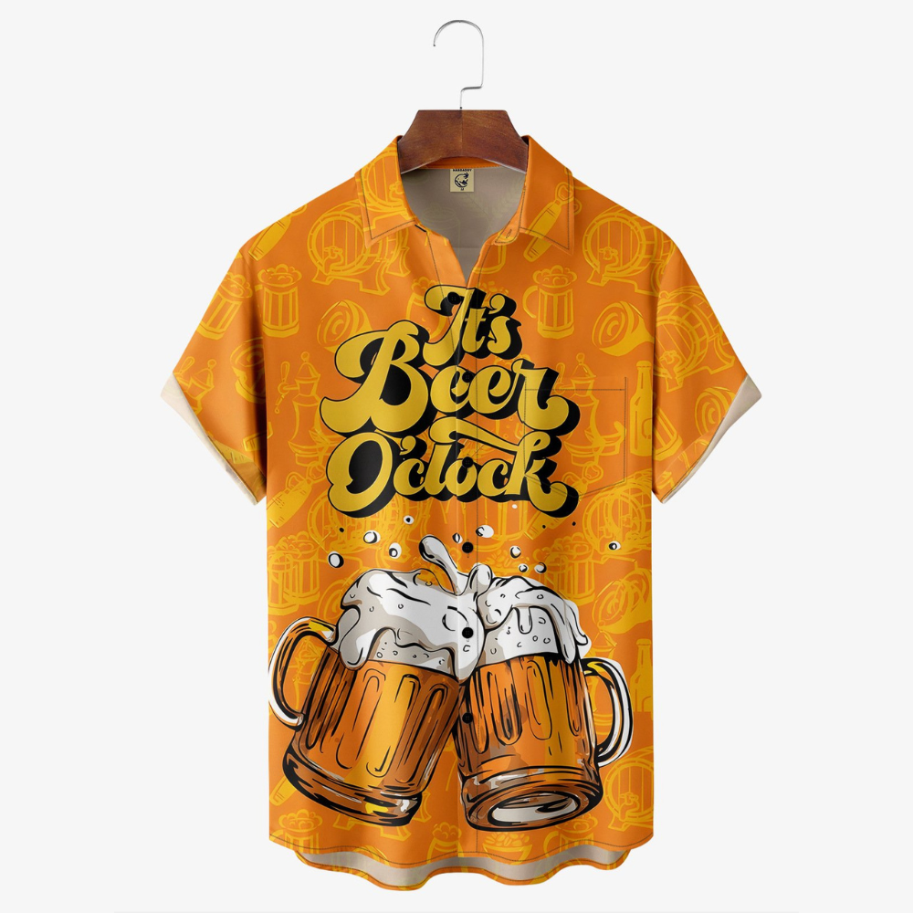 Its Beer O'clock Beer Time Hawaiian Shirt For Men US Size Summer Style