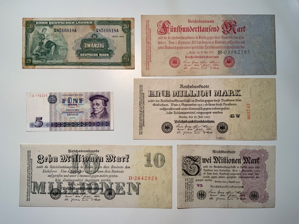 Vintage banknote lot from Germany.