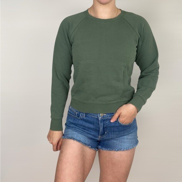 EVERLANE French Terry Cotton Crewneck Sweatshirt Casual Pullover Small