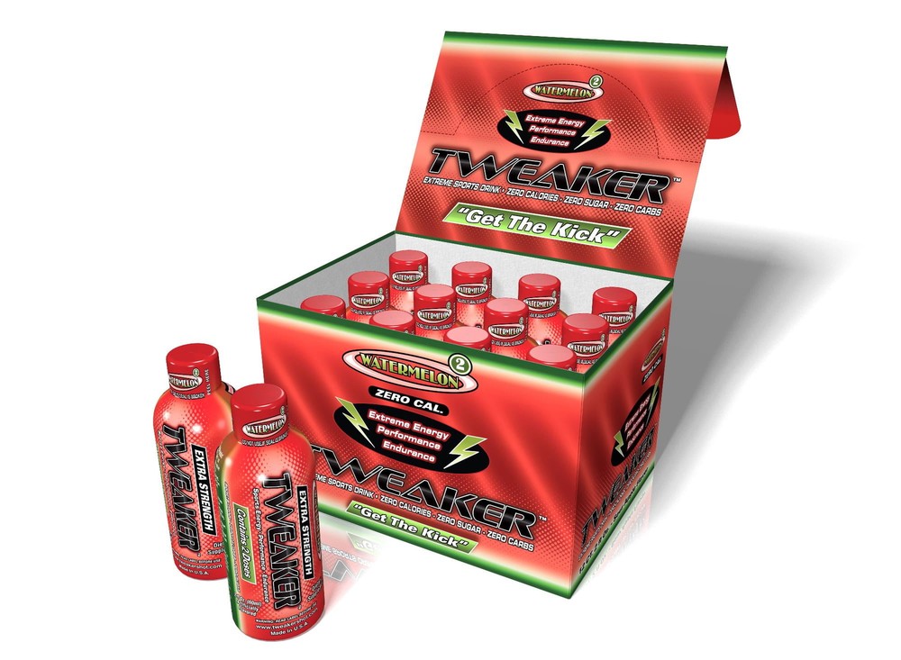 Tweaker Energy Shot, Watermelon 2 Fl Oz 12 Count Zero Calorie Caffeine Delicious