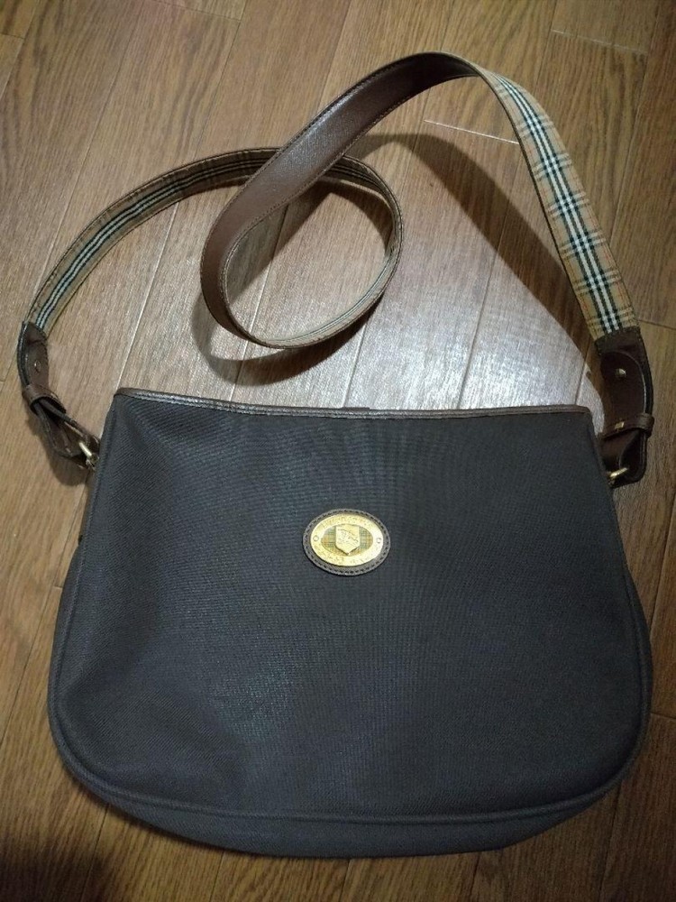 Burberry Shoulder Bag Nova Check Canvas Brown Authentic F1105168