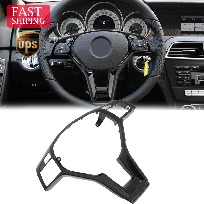 Gloss Black For Mercedes Benz W204 W246 W176 W218 X166 X156 Steering Wheel Cover