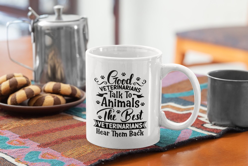 Veterinarian Funny Coffee Mug White Hear Them Talk Back Vet Gift