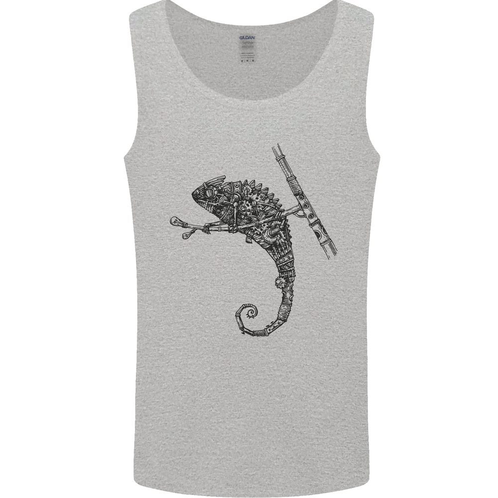 Steampunk Chameleon Mens Vest Tank Top