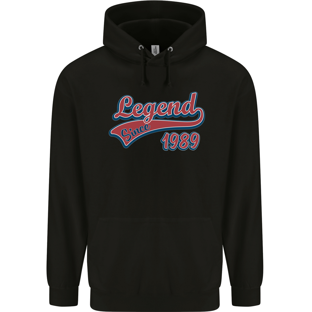 Sudadera con capucha Legend Since 36th Birthday 1989 para hombre 80 % algodón