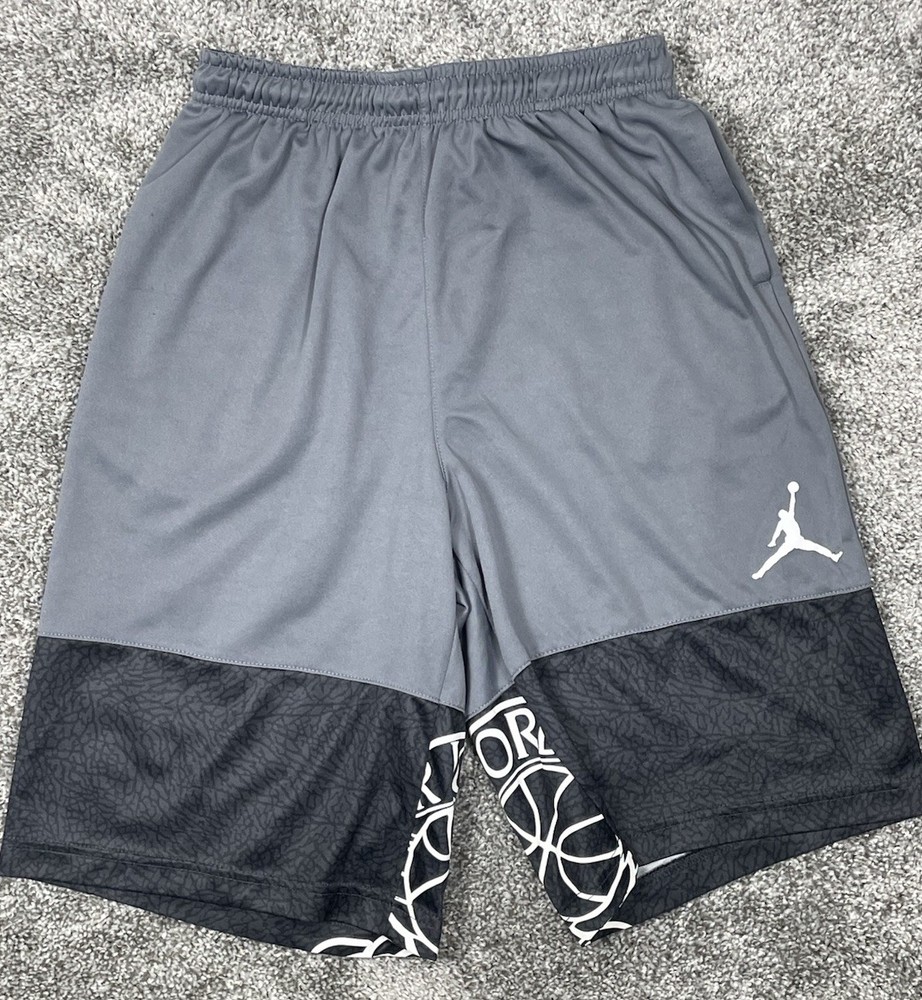 Nike Air Jordan Youth Basketball Shorts XL (13-15 Yrs) Gray and Black