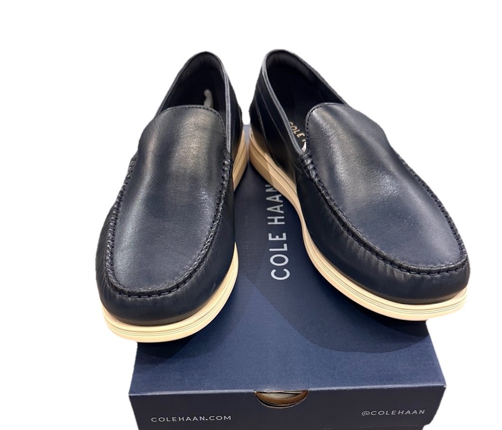 Men’s Cole Haan Harwich Venetian Loafers in Navy Blazer Angora