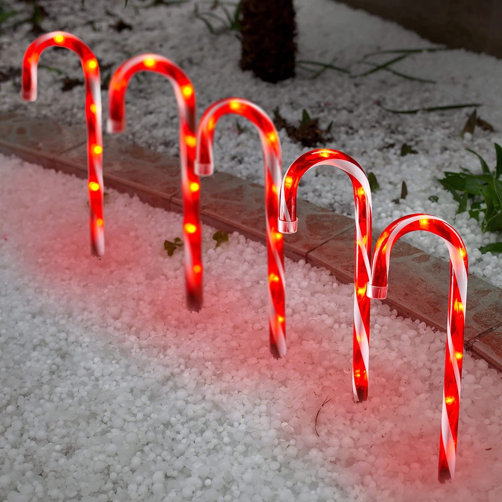 Christmas Candy Cane Lights Outdoor Pathway,12 inch Candy Cane Driveway Maker...