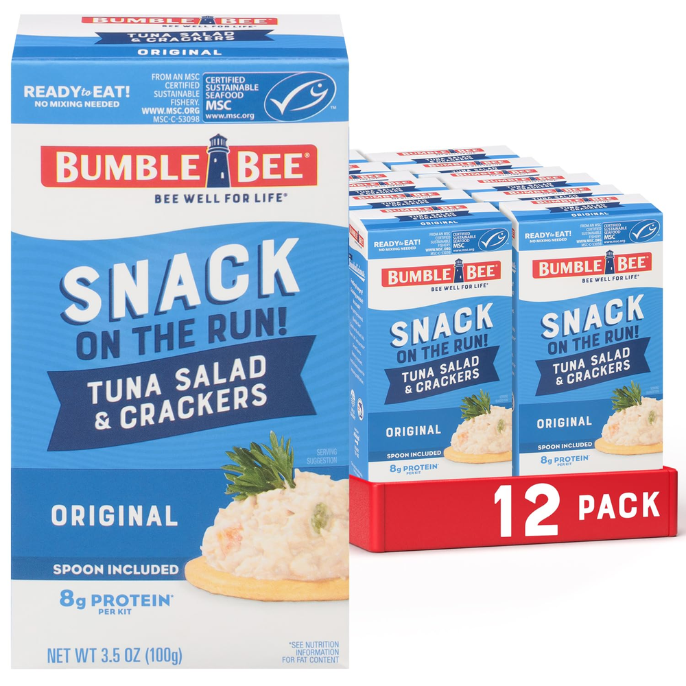 Bumble Bee Snack on the Run Original Tuna Salad with Crackers Kit (Pack of 12) -