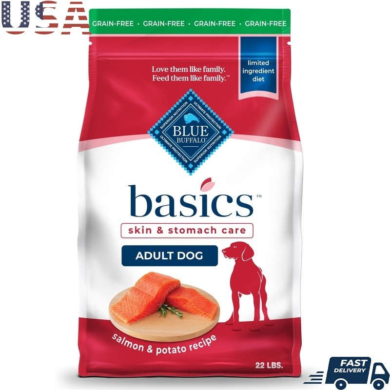 Grain-Free Adult Dry Dog Food Salmon Potato Kibble Gentle Digestion Skin Support