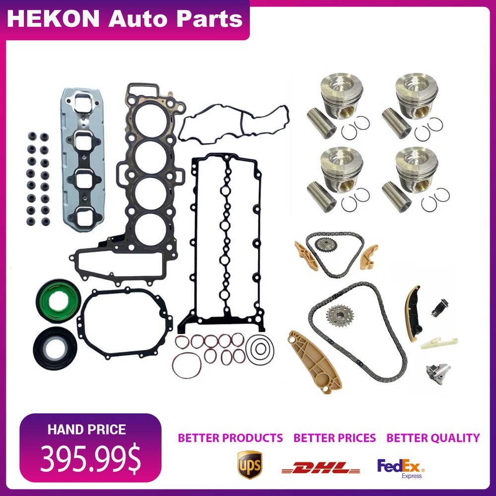 Head Gasket Set Piston Timing Chain Kit Fit For Land Rover Discovery 2.0L 204DTA