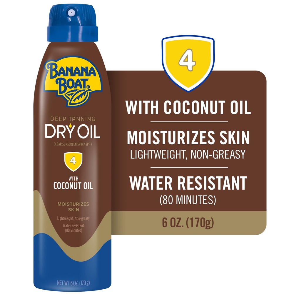 Banana Boat Ultramist Deep Dry Oil Tanning Spray SPF 4 Sunscreen 6 oz
