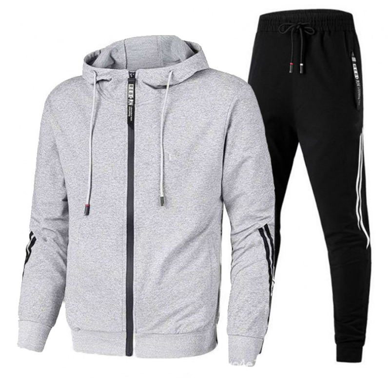 2023 Men's Striped Tracksuit Set - Sweatshirt & Sweatpants Combo