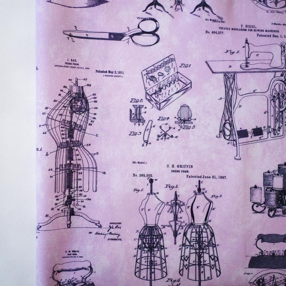 USA Cotton Purple Torso Sewing Pattern 55x50cm Handcrafted DIY