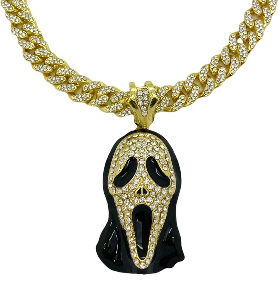 Iced Out “SCREAM MASK” Pendant | CHAIN