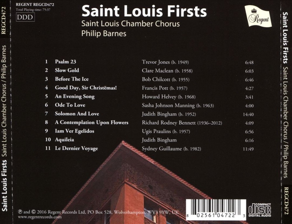 Saint Louis Chamber Chorus Philip Barnes Saint Louis Firsts New Album  