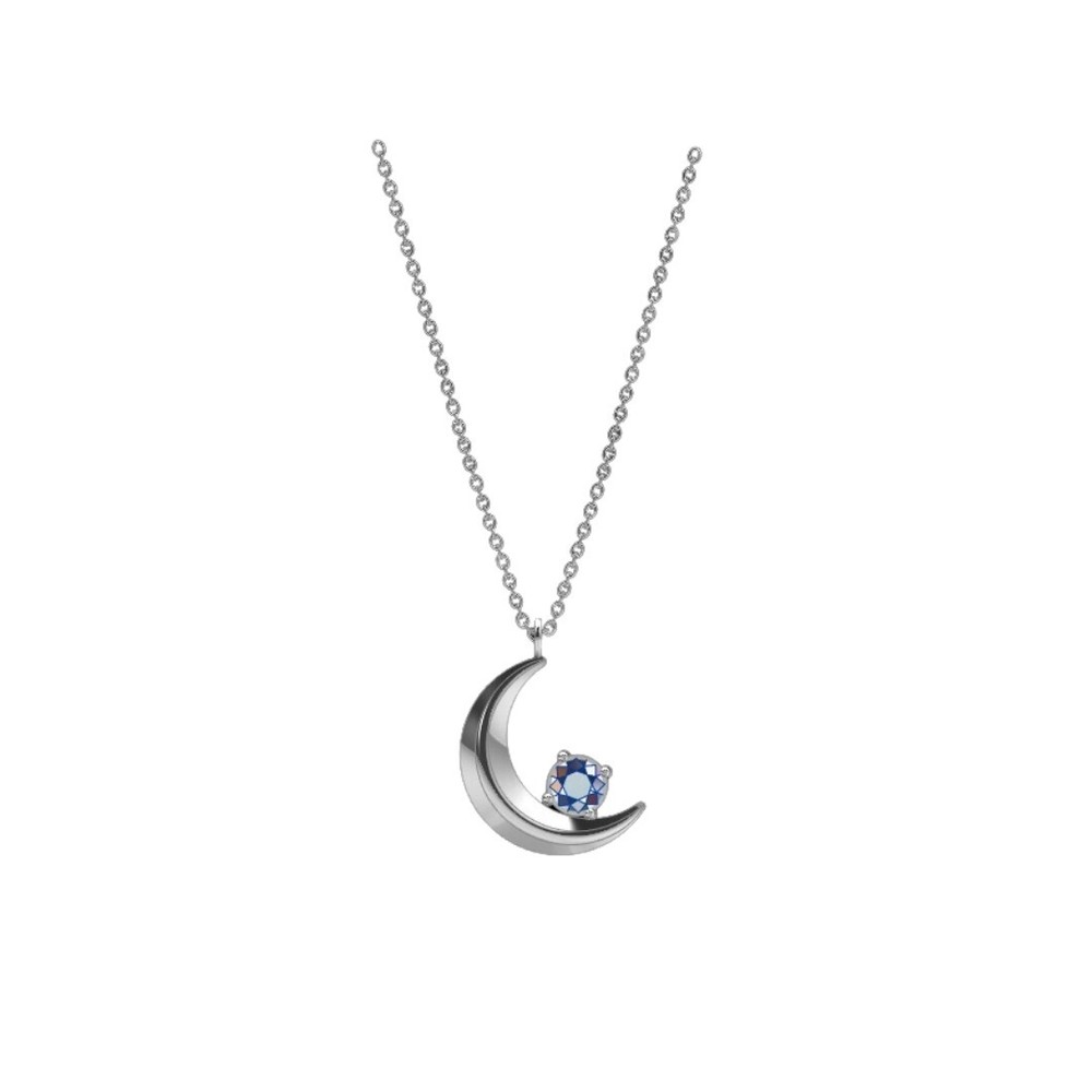 925 Sterling Silver Blue Moon CZ Pendent Necklace for Girls and Womens Giftings
