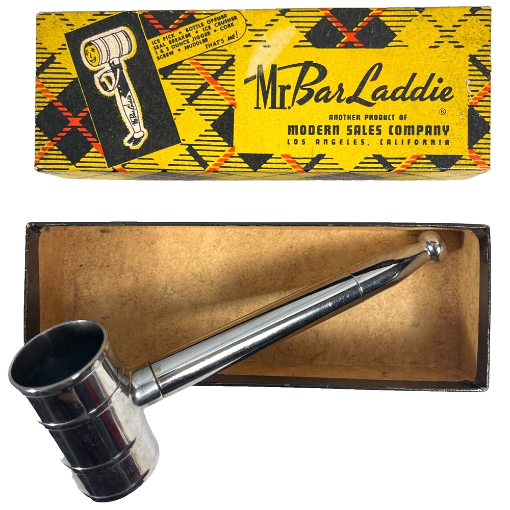 Mr Bar Laddie Vintage Bartender Multi-Tool +Box Incomplete Jigger Muddler Opener