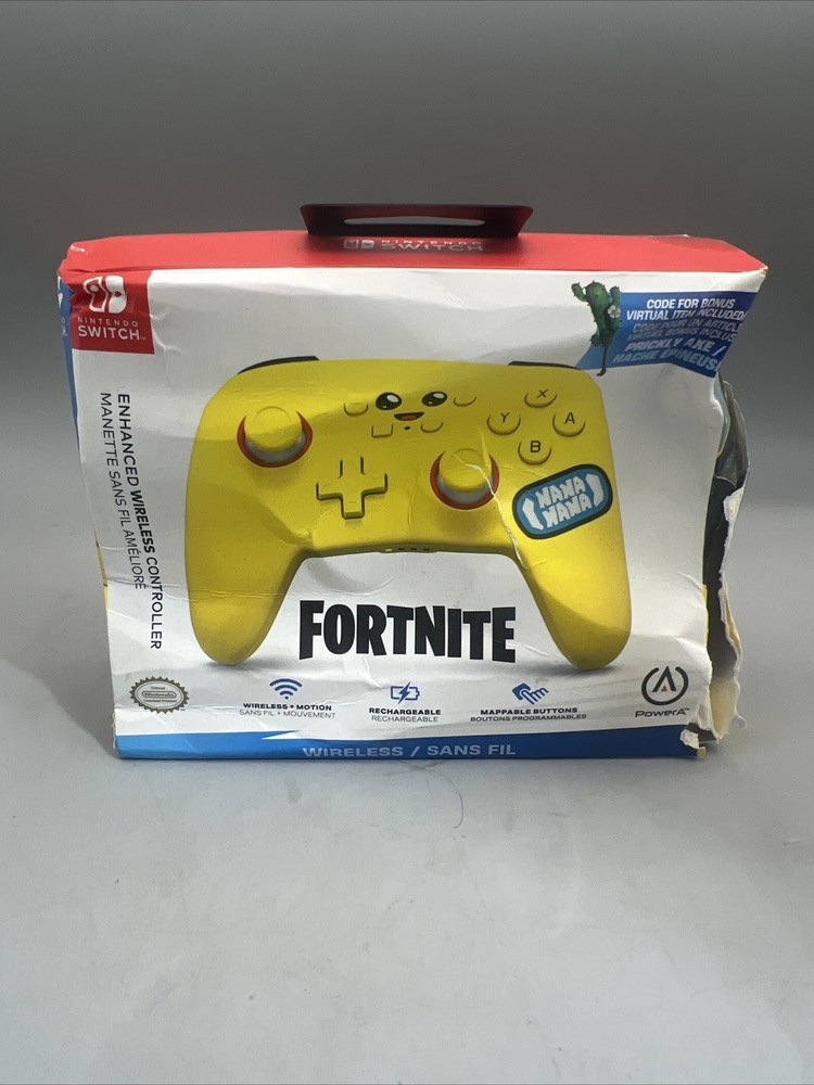 PowerA Nintendo Switch Fornite Wireless Controller Yellow - Crushed Box