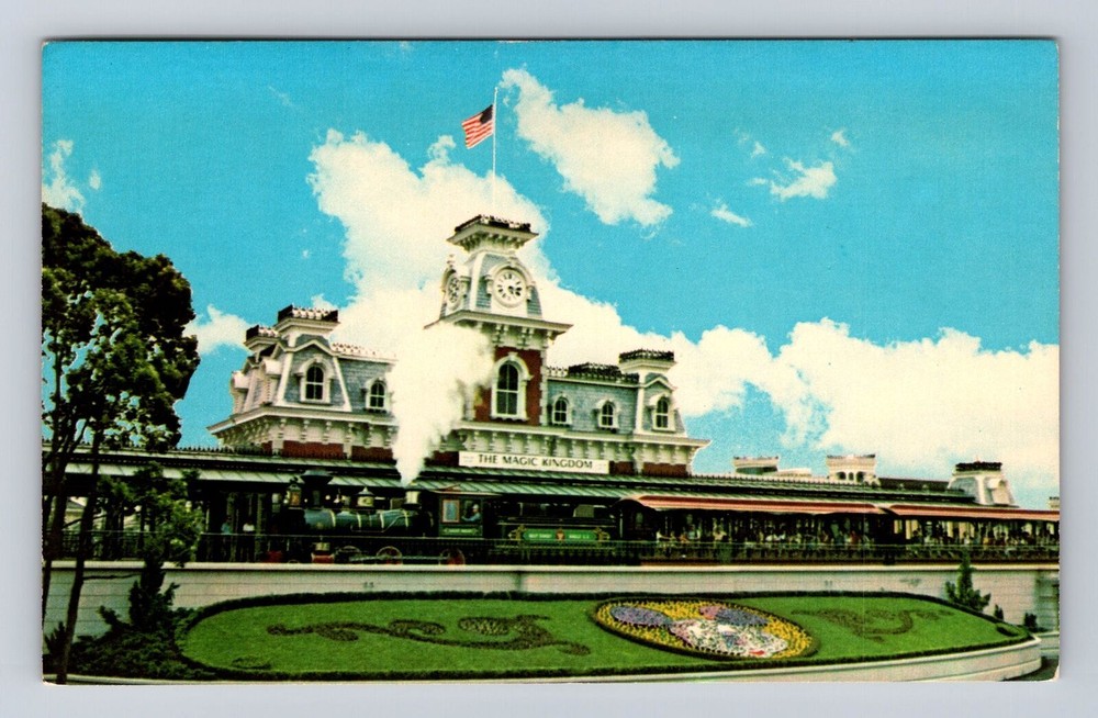 Vintage Postcard of Walt Disney World Railroad & Station in Orlando FL