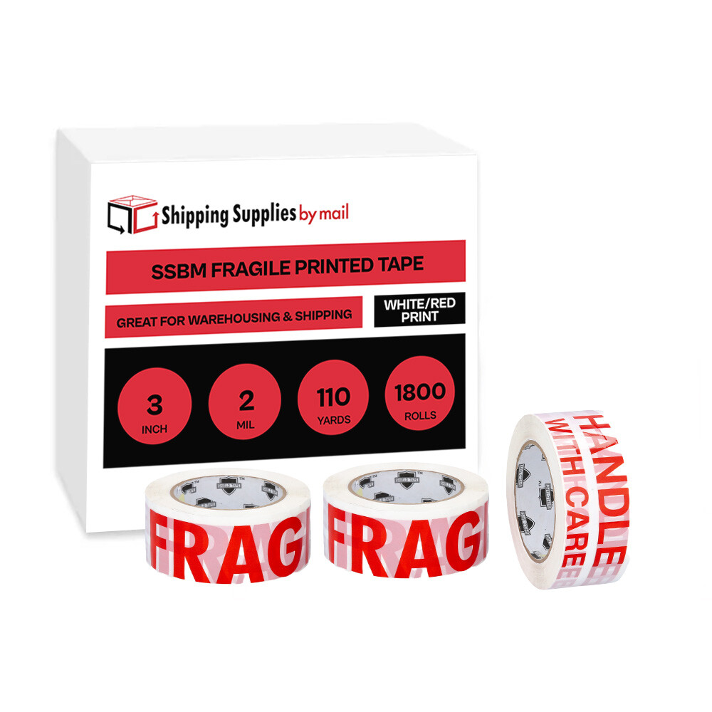 1800 Rls Fragile Handle With Care Tape Acrylic Printed Tape 70 mm x 110 Yds