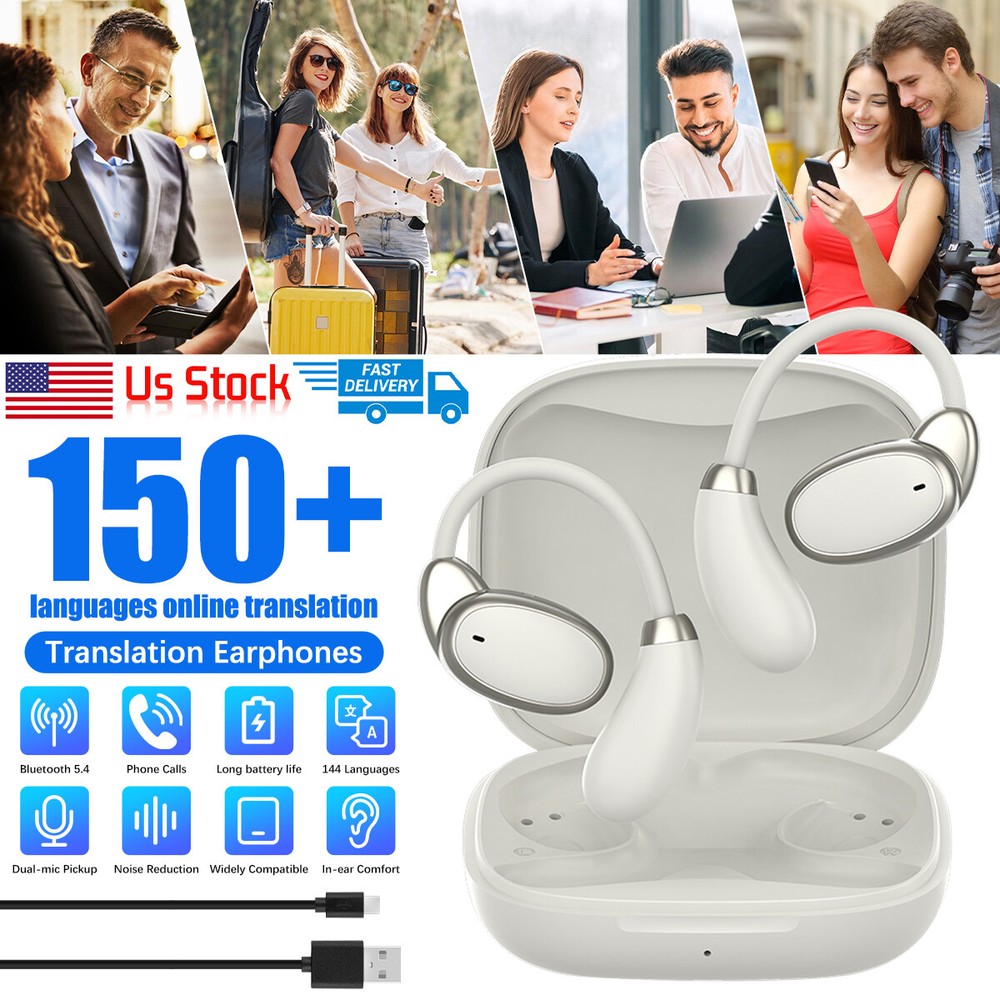 150+ Languages Translator Earbuds Real Time Translator Earphones Smart Voice
