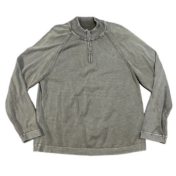 Tommy Bahama Mens Relax 1/4 Zip Pullover Mock Neck Sweatshirt Size XL Army Green