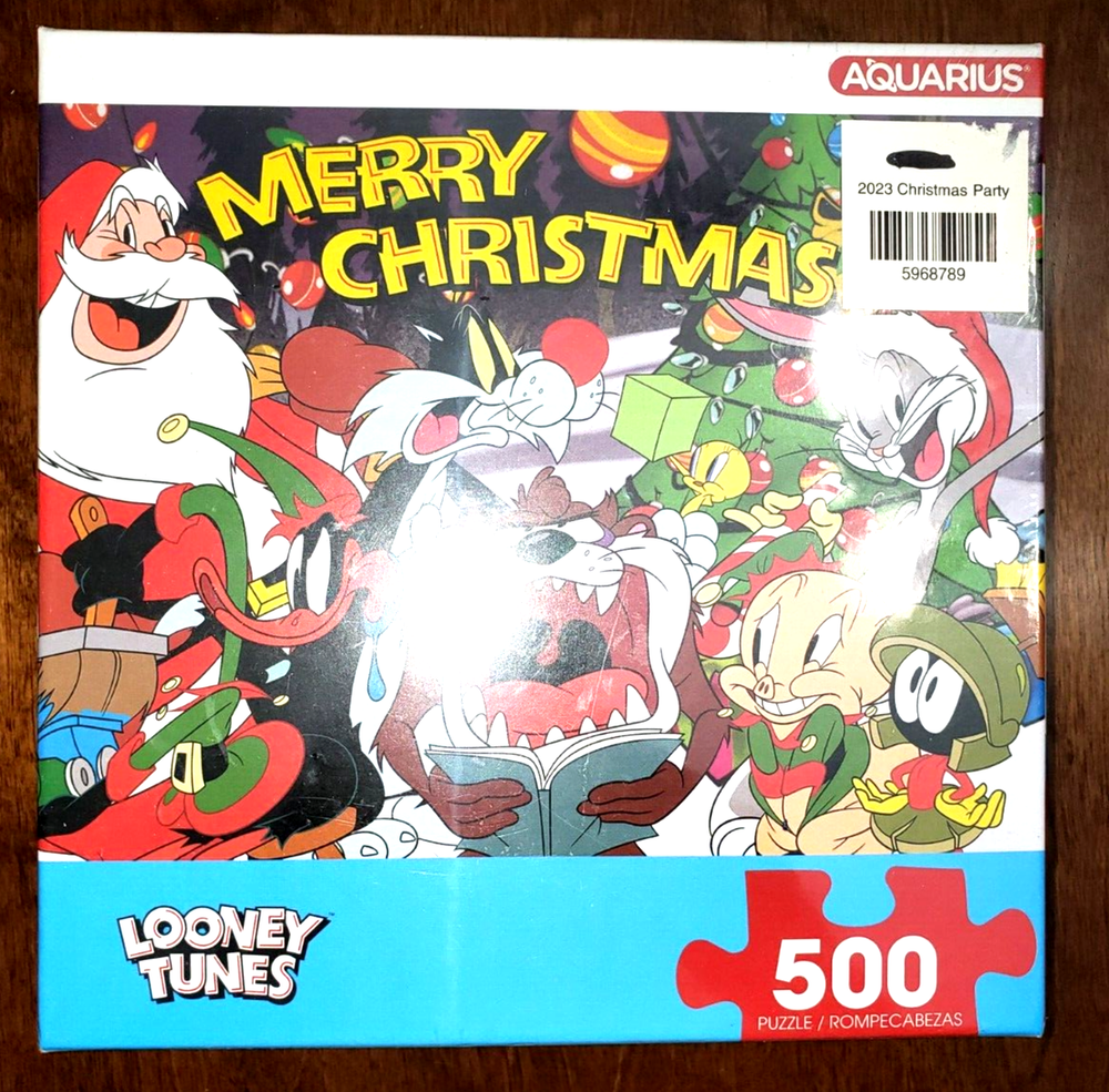 Brand New 500-Piece Looney Tunes Christmas Puzzle Featuring Taz Bugs Santa Daffy Porky