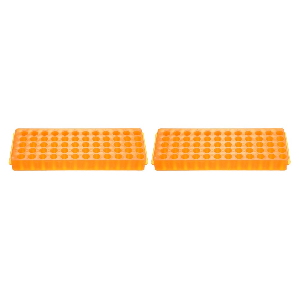 2Pcs Polypropylene Tube Rack Holder for 0.2ml 0.5ml 1.5ml 2ml Orange 60-Sockets