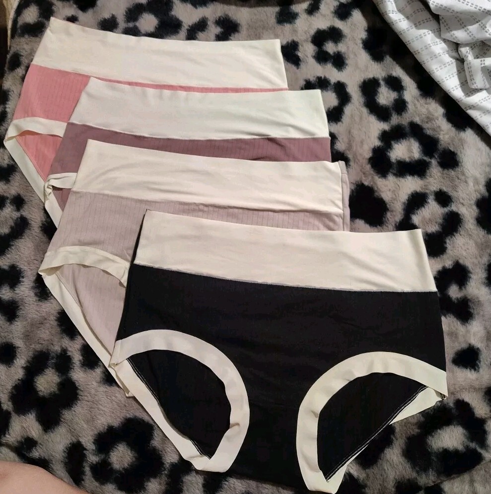 Ladies HIGH WAIST Contrast Modal Panties Underwear SET OF 4 WOMEN'S INTIMATES