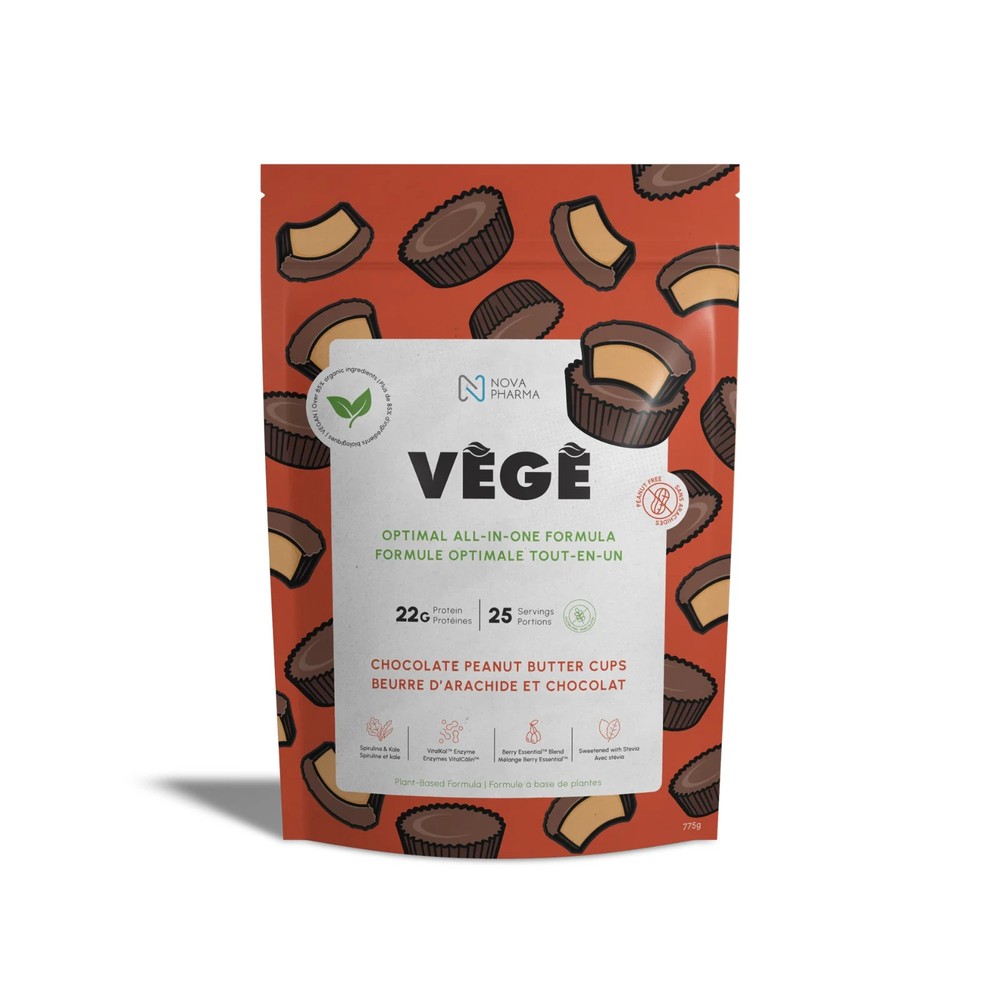 NOVA PHARMA VEGE ALL-IN-ONE Vegan Protein Shake Peanut Butter Cup 750g with 21G Protein