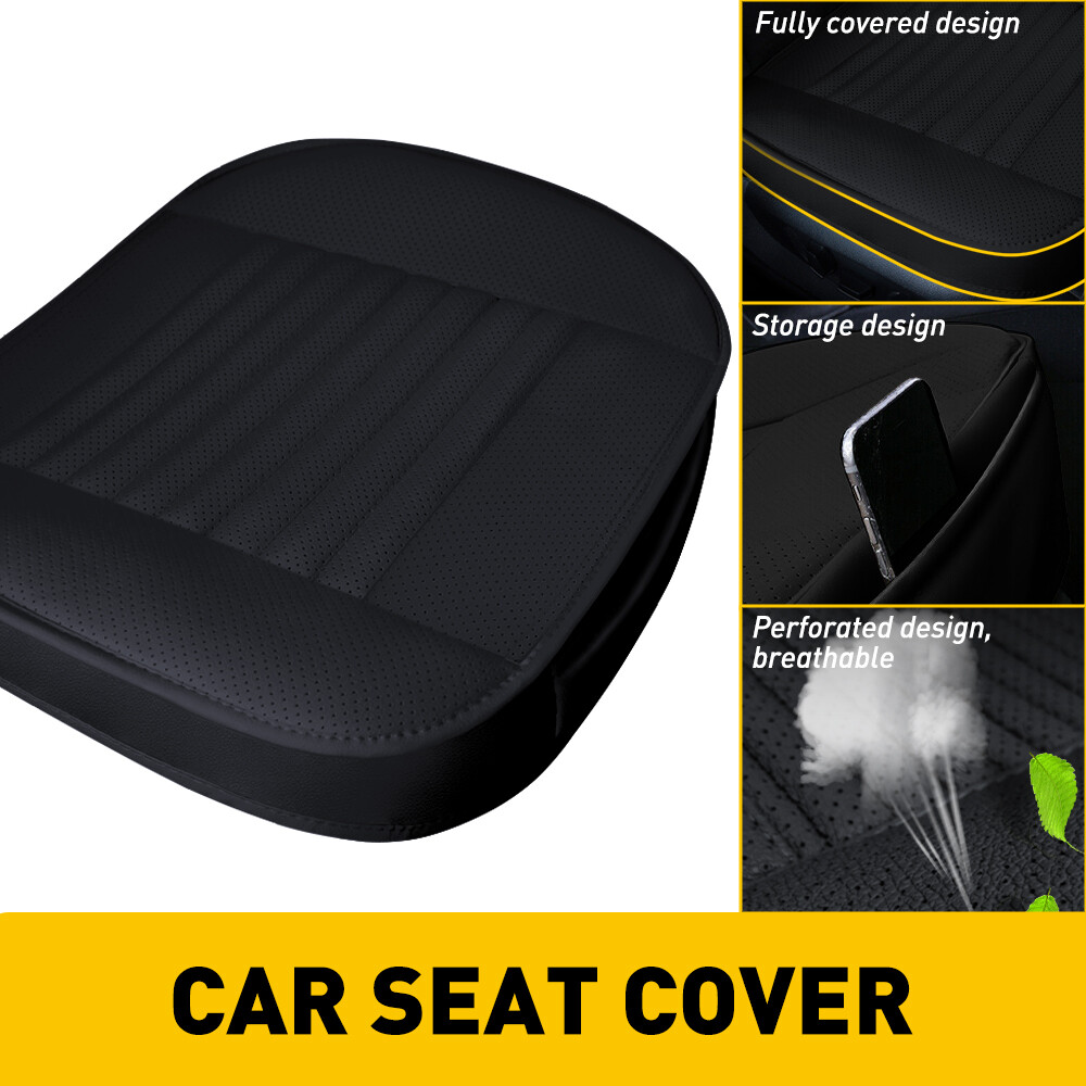 Universal Black PU Leather Car Seat Cover Protector Pad