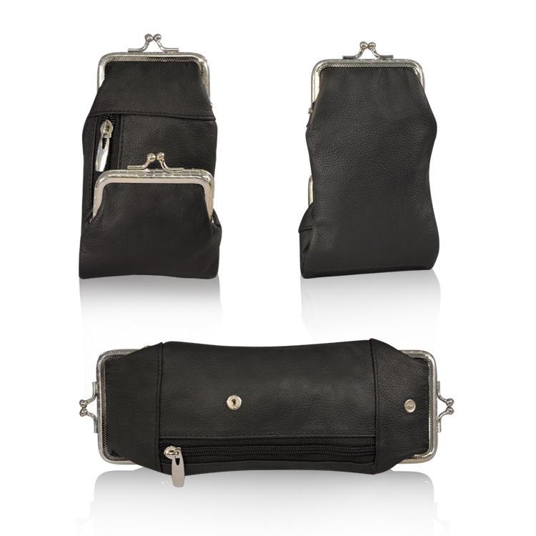 Black Leather Cigarette Case Lighter pouch Smoke 100's Regular Holder. .