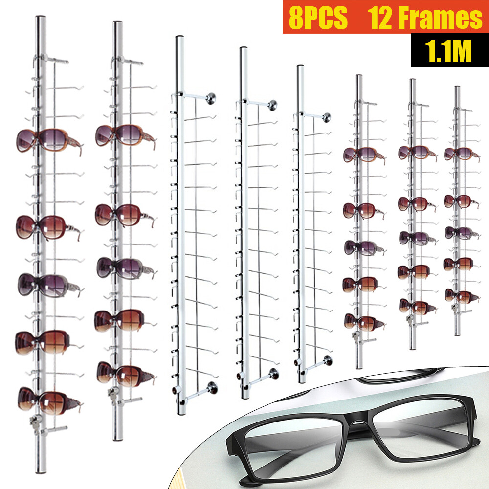 8pcs Lockable Sunglasses Glasses Eyeglasses Display Racks,Eyeglasses Display Rod