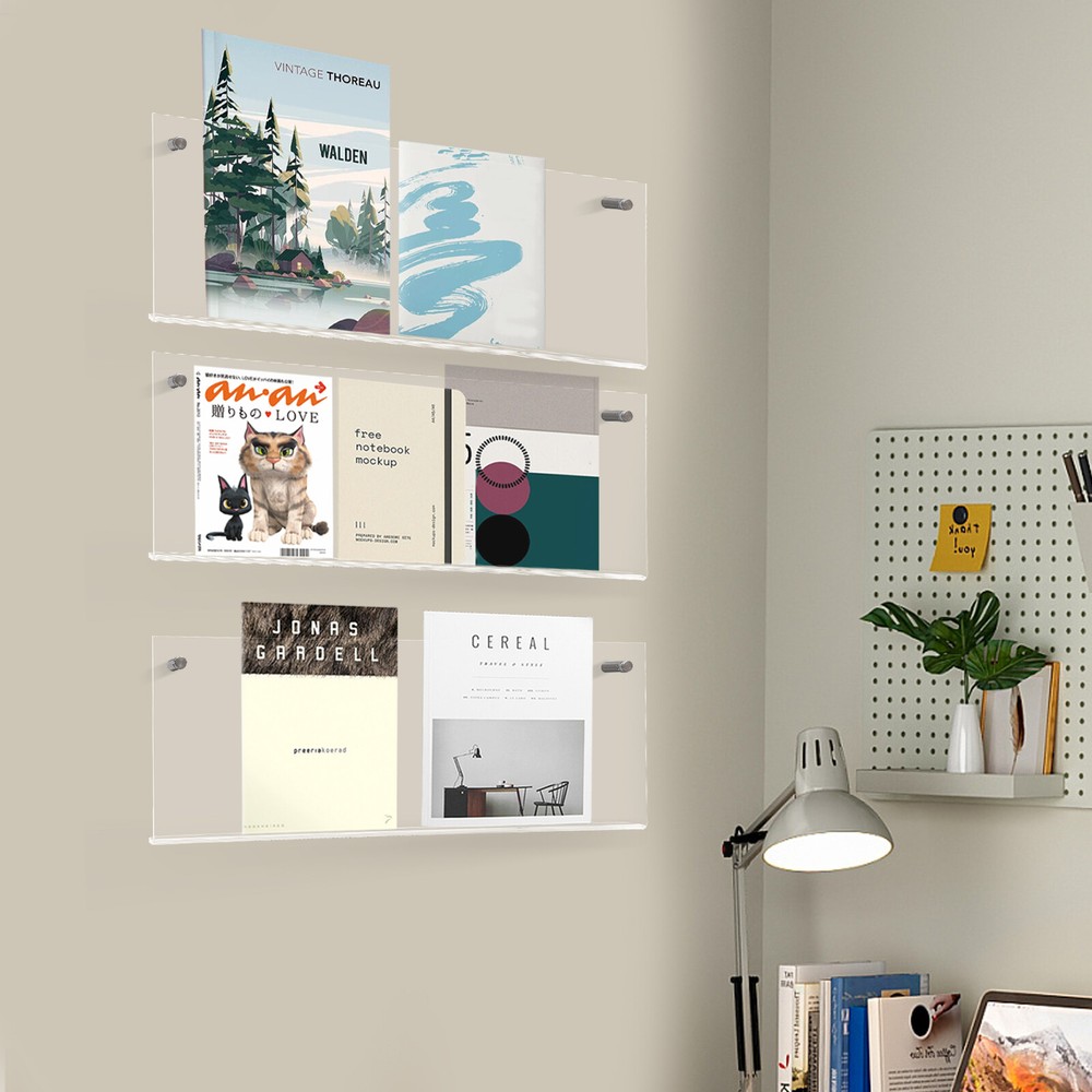 3 Tier Wall Mount Flyer Literature Pamphlet Display Rack Acrylic Brochure Holder