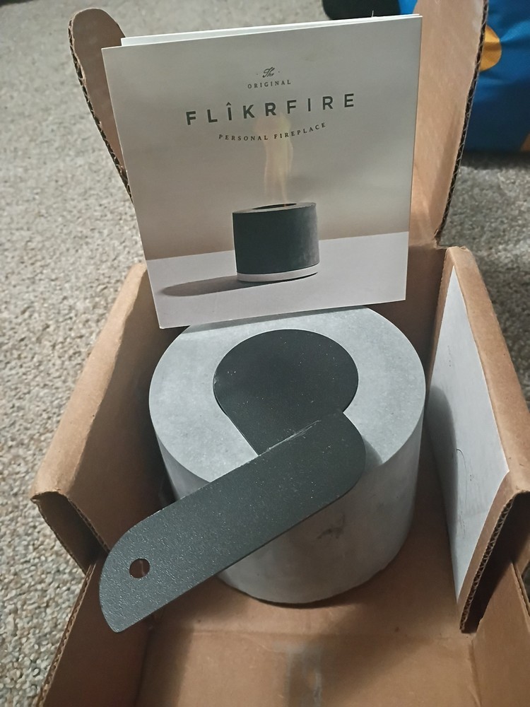 Flikr Fire Pit Personal Fireplace with Snuffer Base Lid