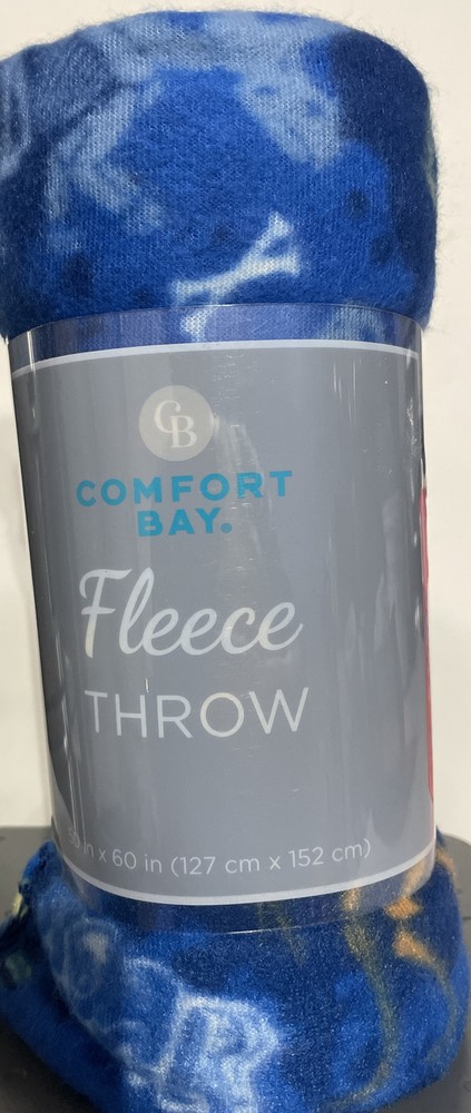 Comfort Bay  “Dinosaur” ROAR Blue Fleece Throw 50 X 60.  Ships Free!!