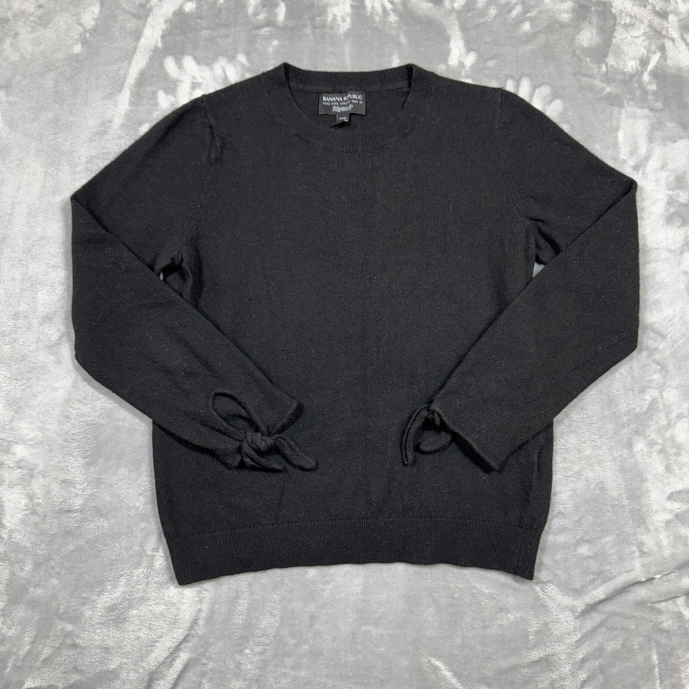 Banana Republic Womens Petite M Crew Neck Sweater Italian Filpucci Knit Yarn